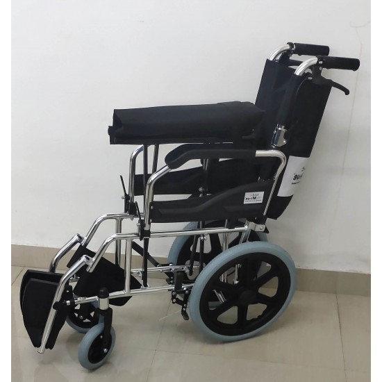 Transit Wheelchair with Flip Up Armrest & Footrest