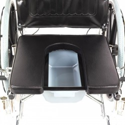 Foldable Recliner Wheelchair with Soft U-Cut Commode Seat