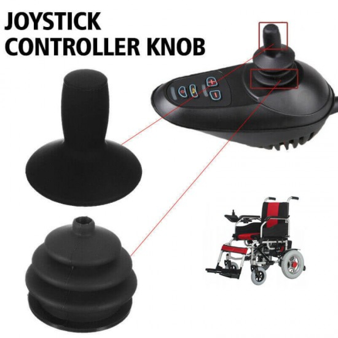 Joystick Controller Knob and Skirt Button Cap For Power Wheelchair