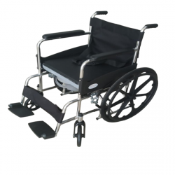 Folding Chrome Polished Commode Wheelchair with Sefty Belt